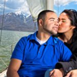 Image: Couple cuddling on a boat