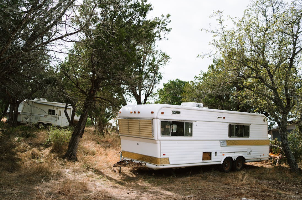 A camping trailer