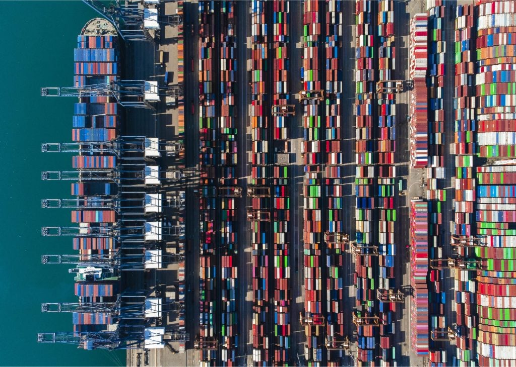 shipping containers at the port