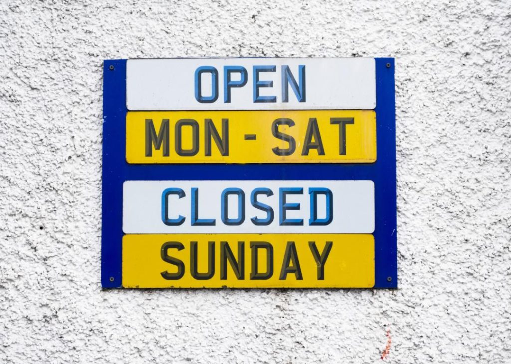 Open Mon-Sat Closed Sunday