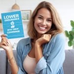 woman with a lower insurance flyer