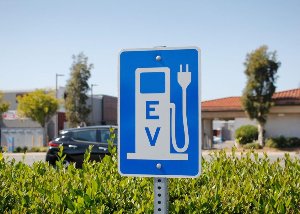 EV charging road sign