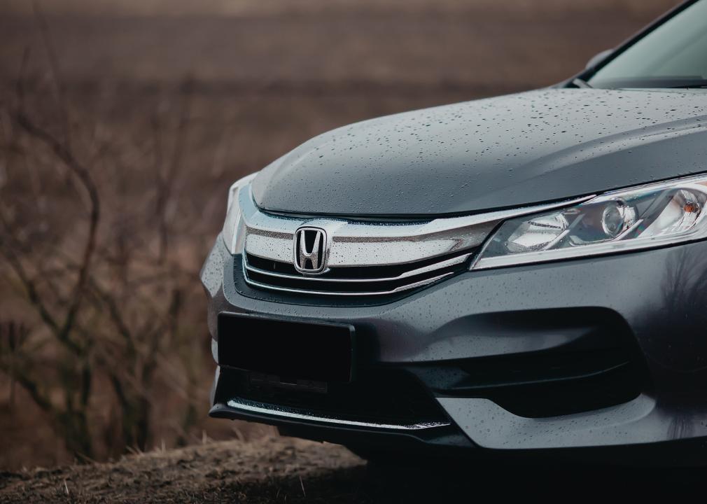 front of honda sedan, 10 most stolen car models