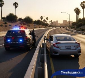 Image of a police car in Fontana, signifying enforcement and the need for SR22 insurance in the area.