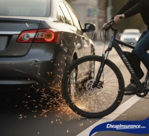 Who pays when your vehicle gets side swiped by an e-bike